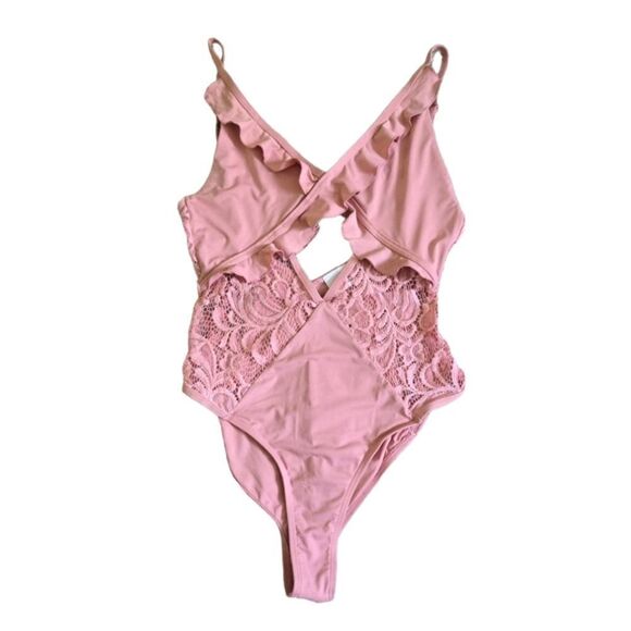 Light Pink One Piece Swim Suit Women's Size 6 - Picture 1 of 8